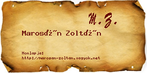 Marosán Zoltán névjegykártya