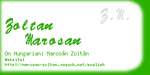 zoltan marosan business card