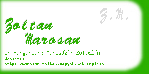 zoltan marosan business card